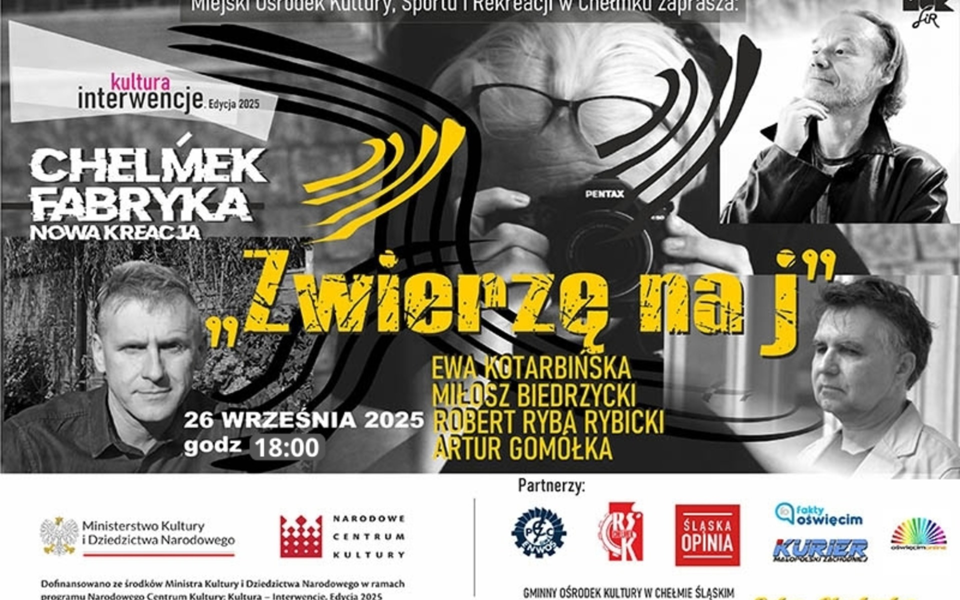 „Zwierzę na j” w Chełmku. Poezja, muzyka i obrazy spotkają się na scenie