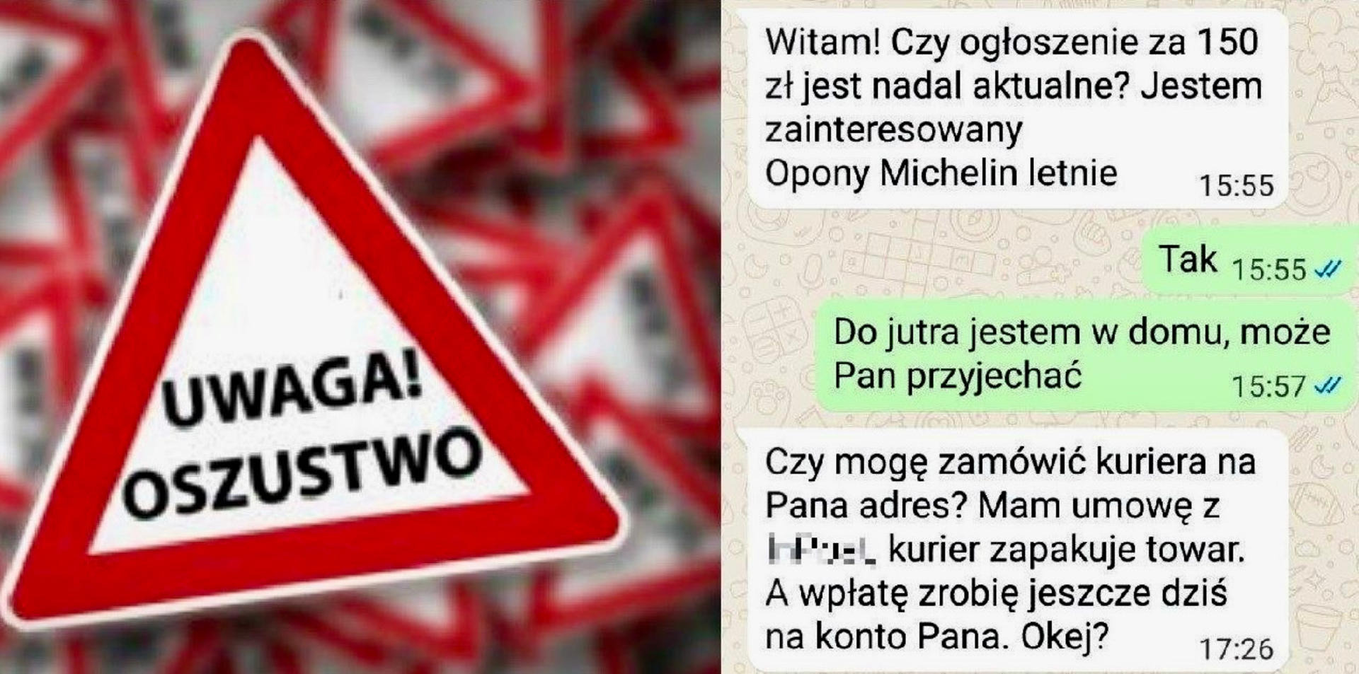 Chciał sprzedać opony za 150, stracił 6000 złotych