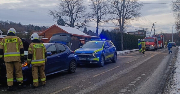 Toyota w słupie. Kierowca bez poważnych obrażeń - FOTO