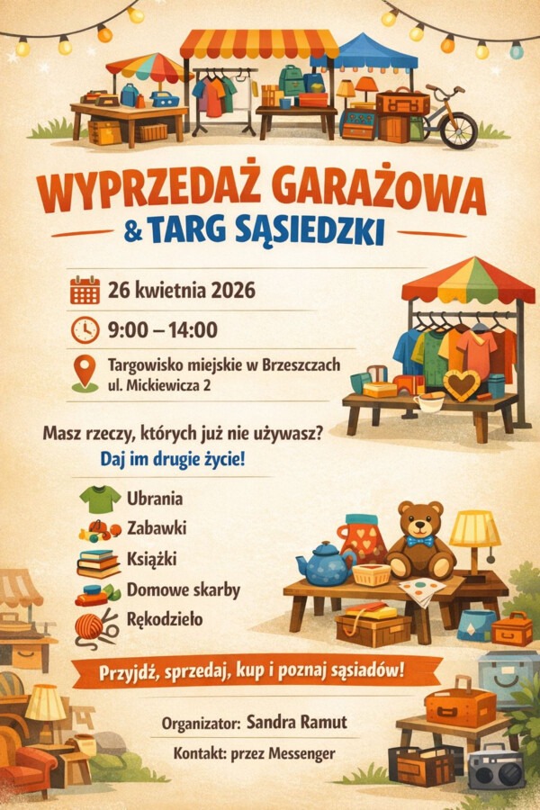 Wyprzedaż garażowa i targ sąsiedzki w Brzeszczach