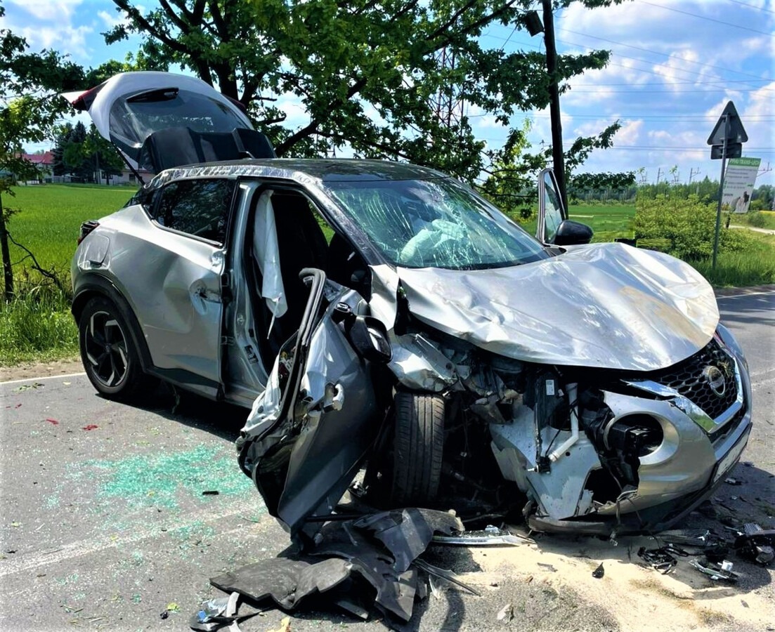 Wypadek w Palczowicach, droga zablokowana