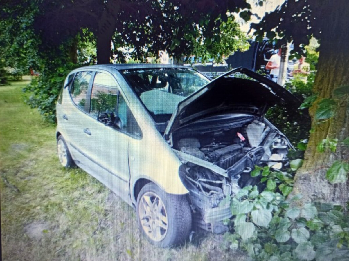 Suzuki jechało na boku i wróciło na koła, Mercedes zatrzymał się na drzewie