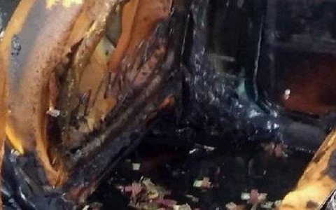 Samochód zapalił się w trakcie hamowania