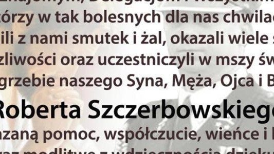 Dziękują za udział w ostatniej drodze druha Roberta