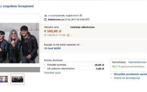 4,5 tysiąca złotych za spotkanie z zespołem Scorpions