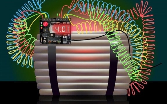 Co pan robi? Podkładam bombę