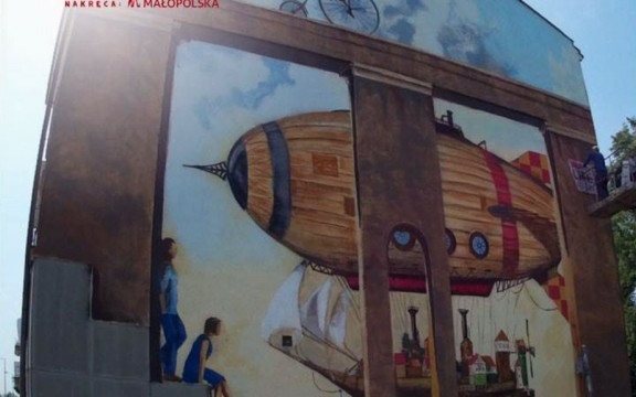 Mural Jaśnikowskiego na ścianie banku – FOTO