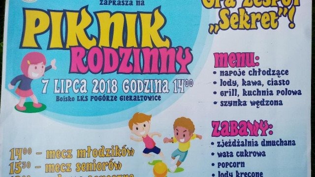 Pogórze Gierałtowice zaprasza na Piknik Rodzinny