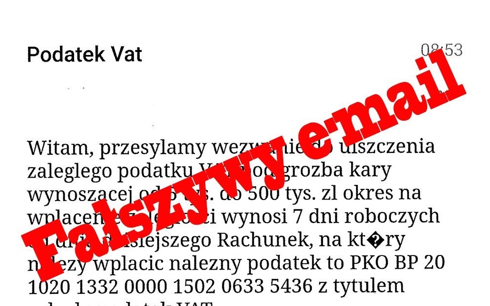Uważajcie na fałszywe e-maile z wezwaniem do zapłaty