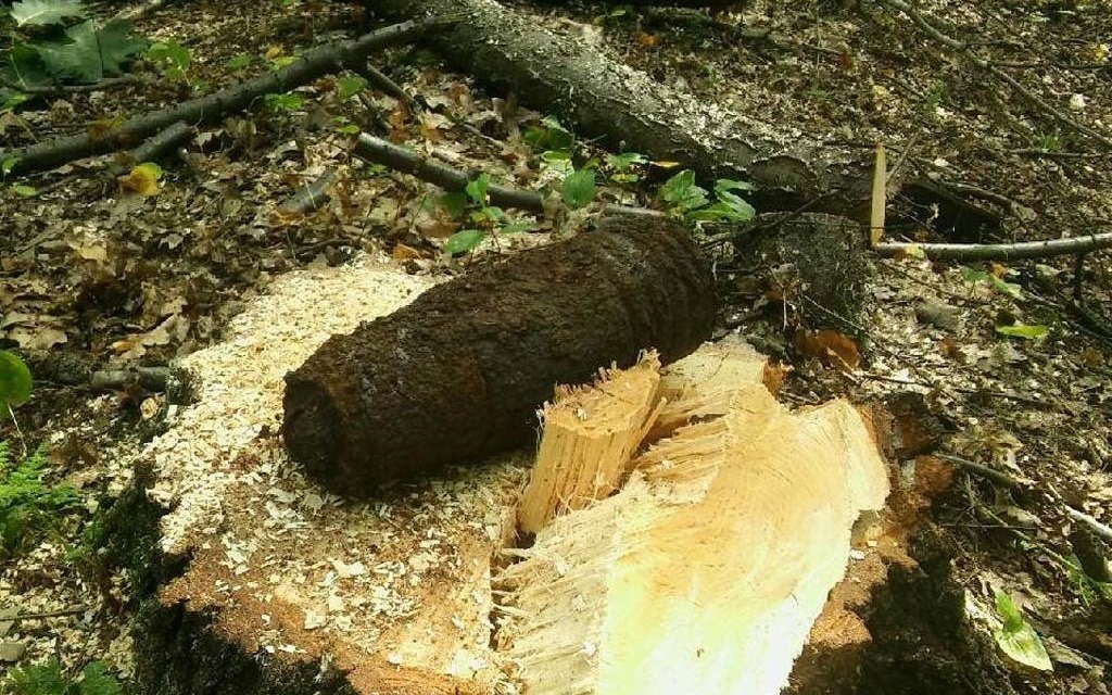 Policjanci pilnują niewypału