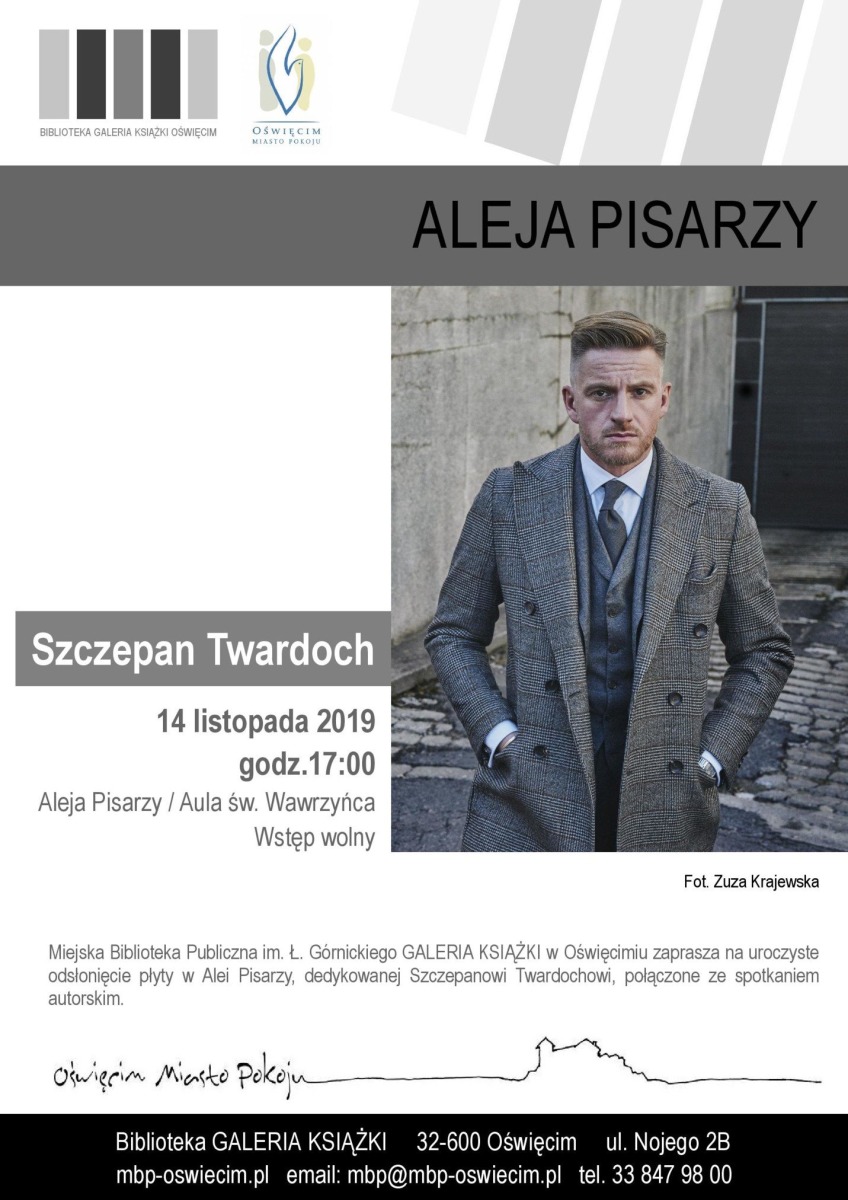 Szczepan Twardoch odsłoni tablicę w Alei Pisarzy