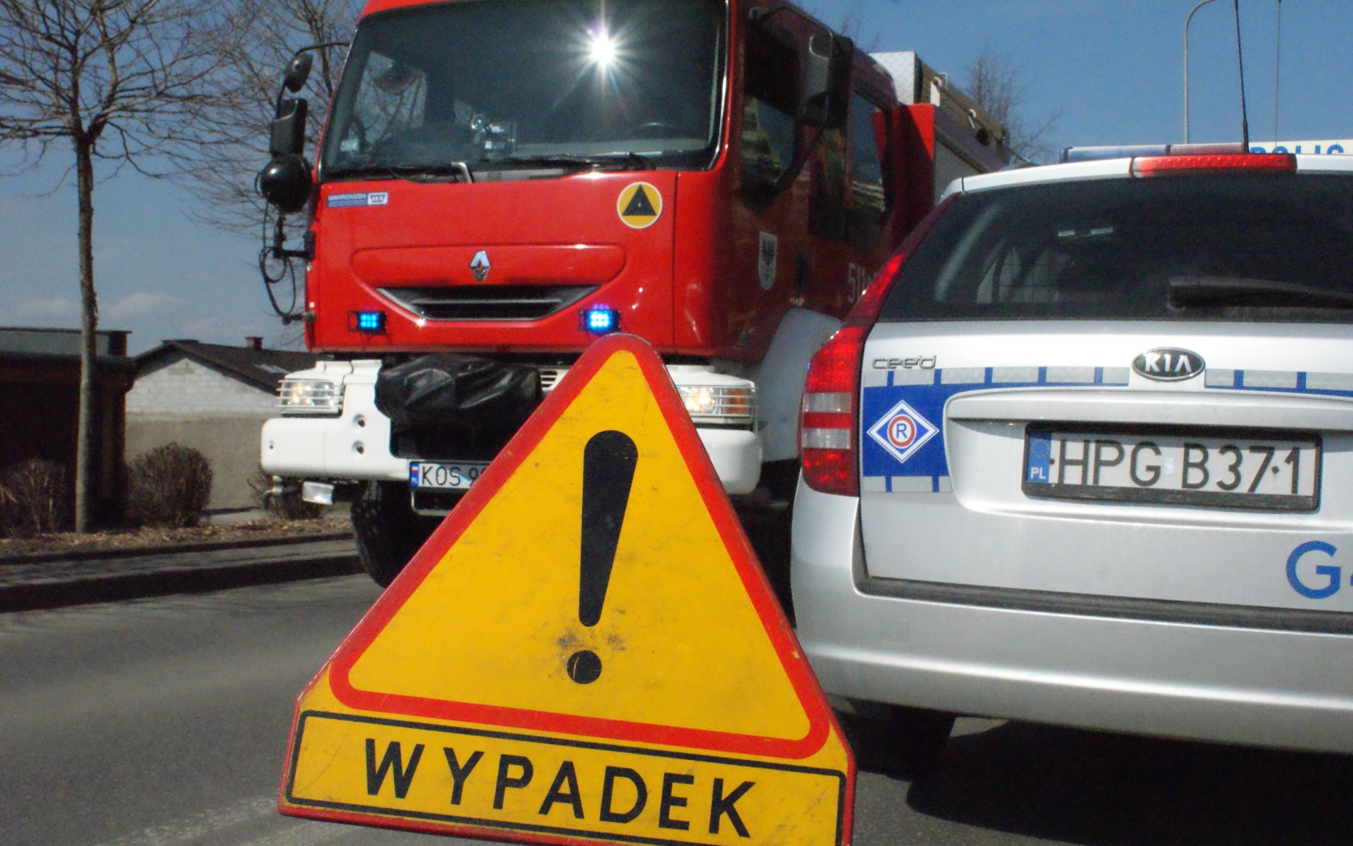 Sześć kolizji w trzy i pół godziny