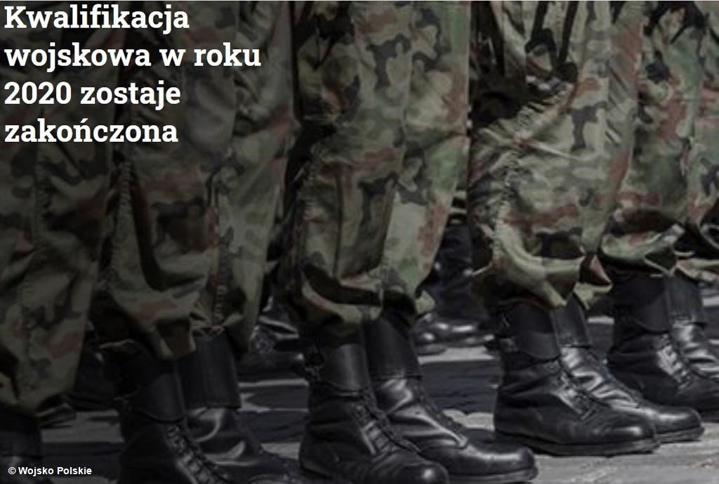 Kwalifikacja wojskowa 2020 odwołana