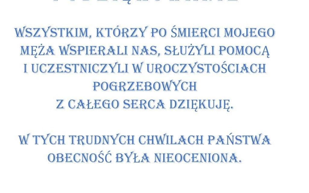 Rodzina dziękuje za pożegnanie śp. Wiesława Świderskiego