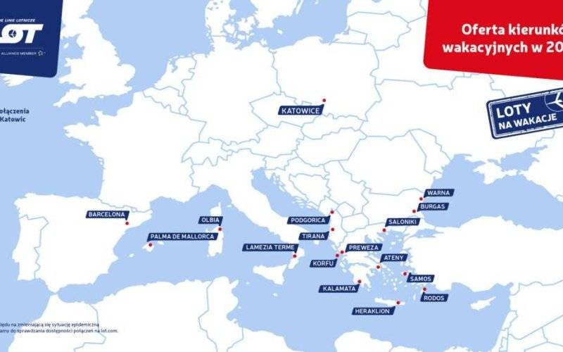 Wakacyjne kierunki LOT-u bezpośrednio z Katowic już od końca maja
