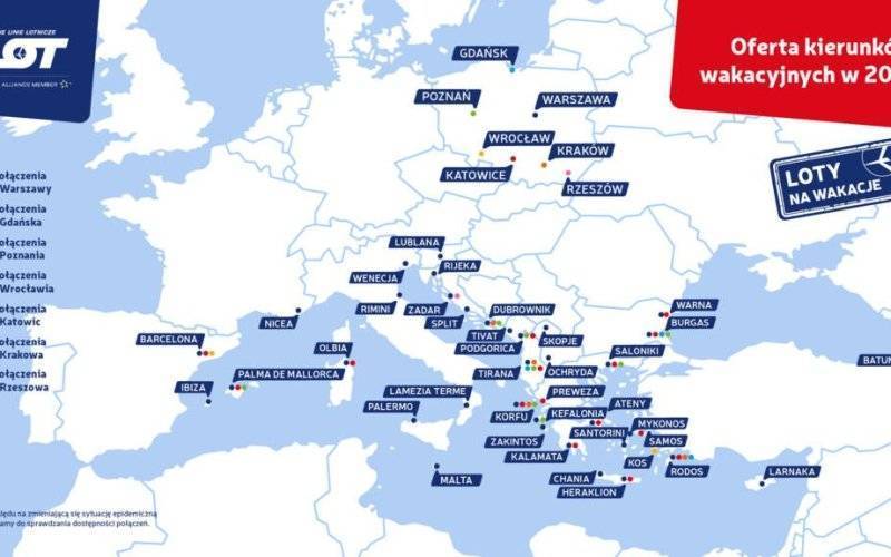 Wakacyjne kierunki LOT-u bezpośrednio z Krakowa już od 18 czerwca