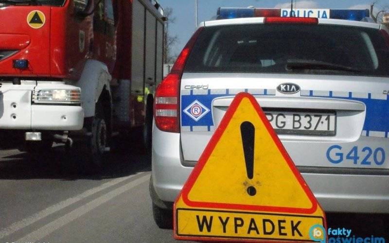 Zderzenie samochodów na drodze Oświęcim – Kęty