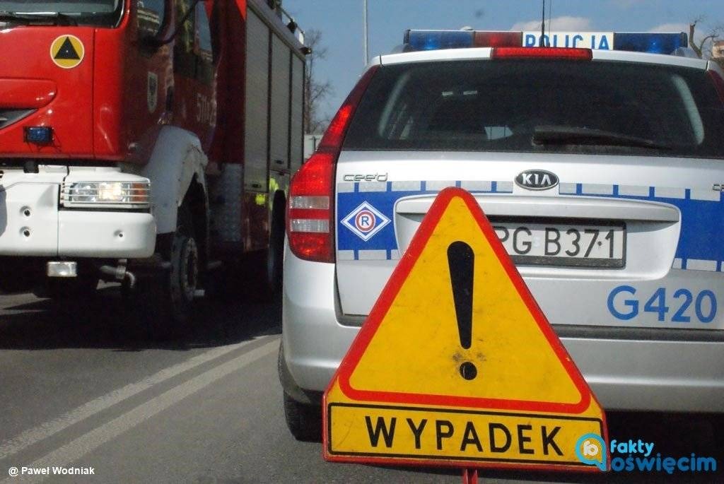 Zderzenie samochodów na drodze Oświęcim – Kęty