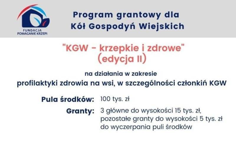 Rusza program grantowy dla Kół Gospodyń Wiejskich