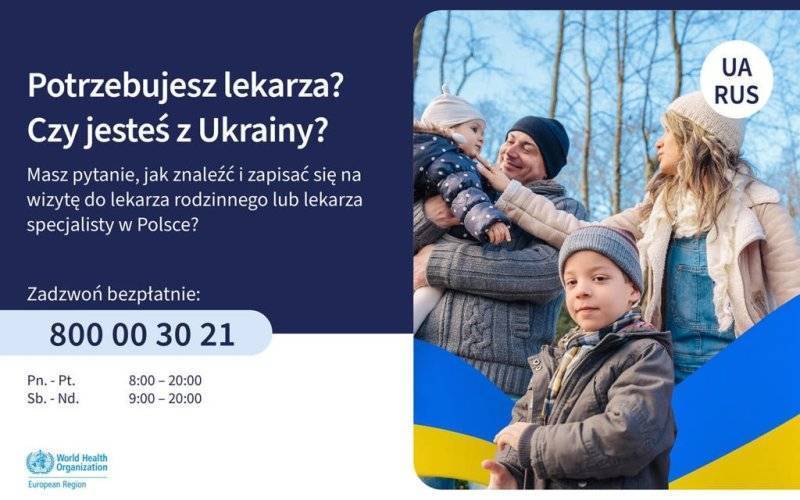 Infolinia WHO dla pacjentów z Ukrainy