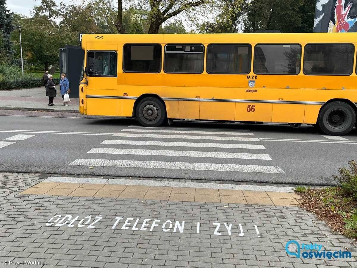 Odłóż telefon i żyj! – napisy przy przejściach dla pieszych