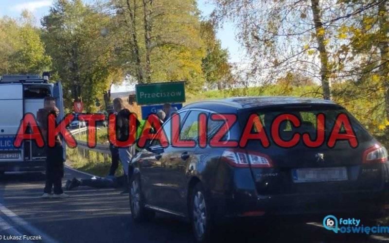 Ciężko ranny motocyklista śmigłowcem LPR poleciał do szpitala – FOTO