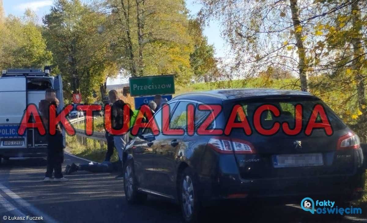 Ciężko ranny motocyklista śmigłowcem LPR poleciał do szpitala – FOTO