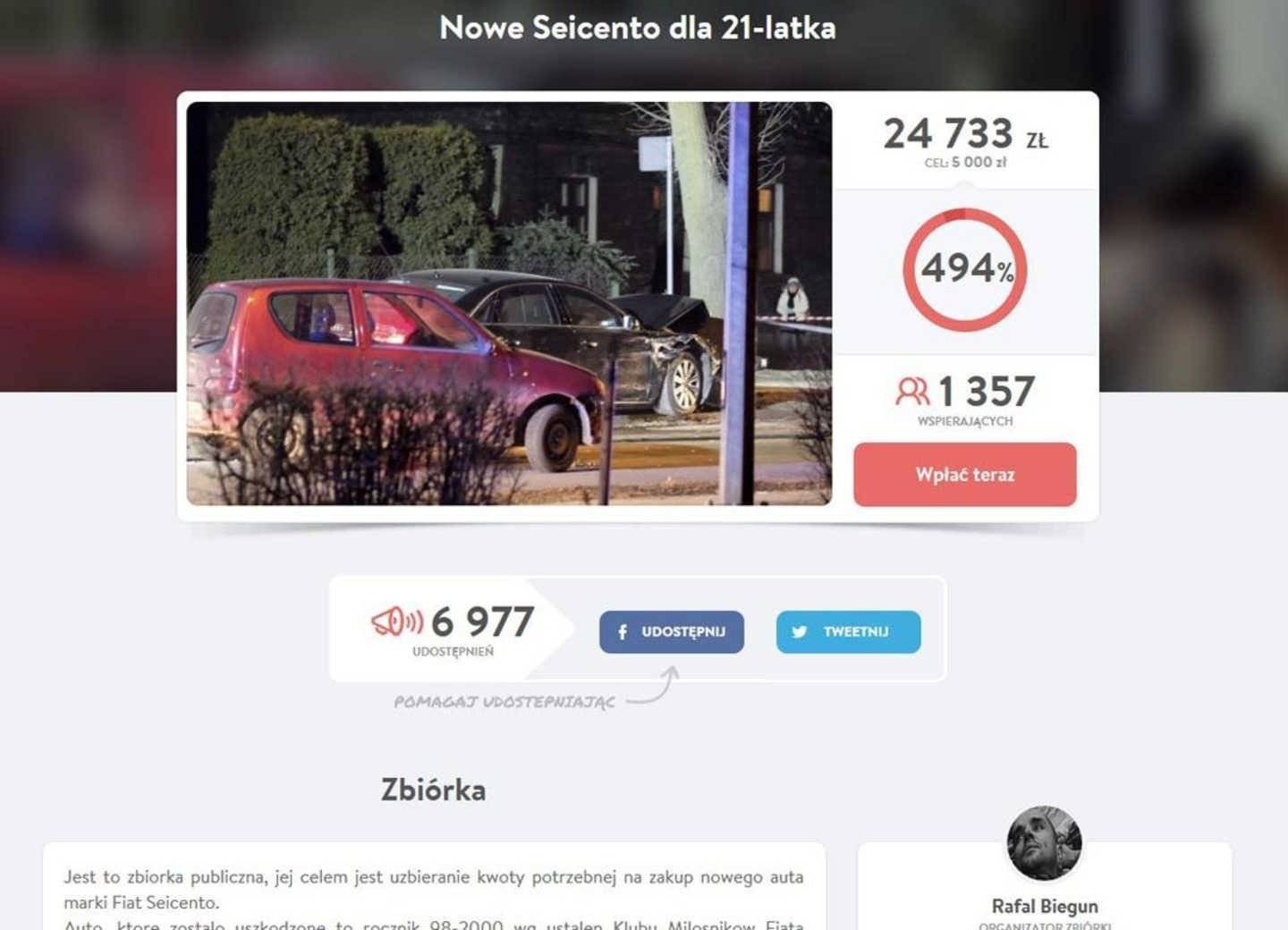 Zapadł wyrok za zbiórkę na seicento