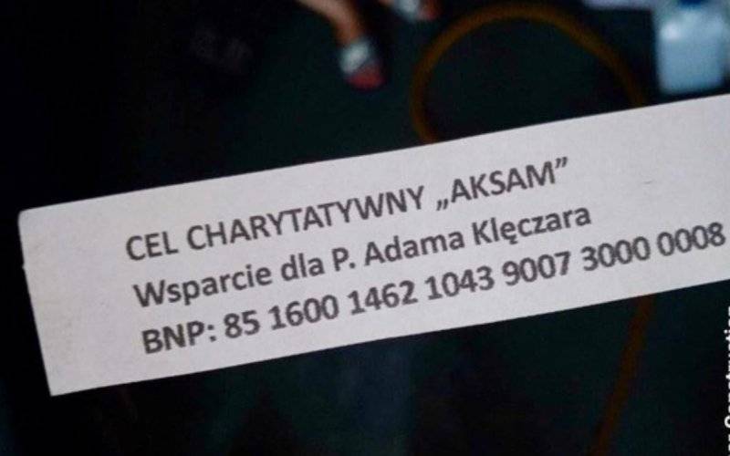 Przygotował zbiórkę na rzecz Aksamu. Zajęła się nim policja