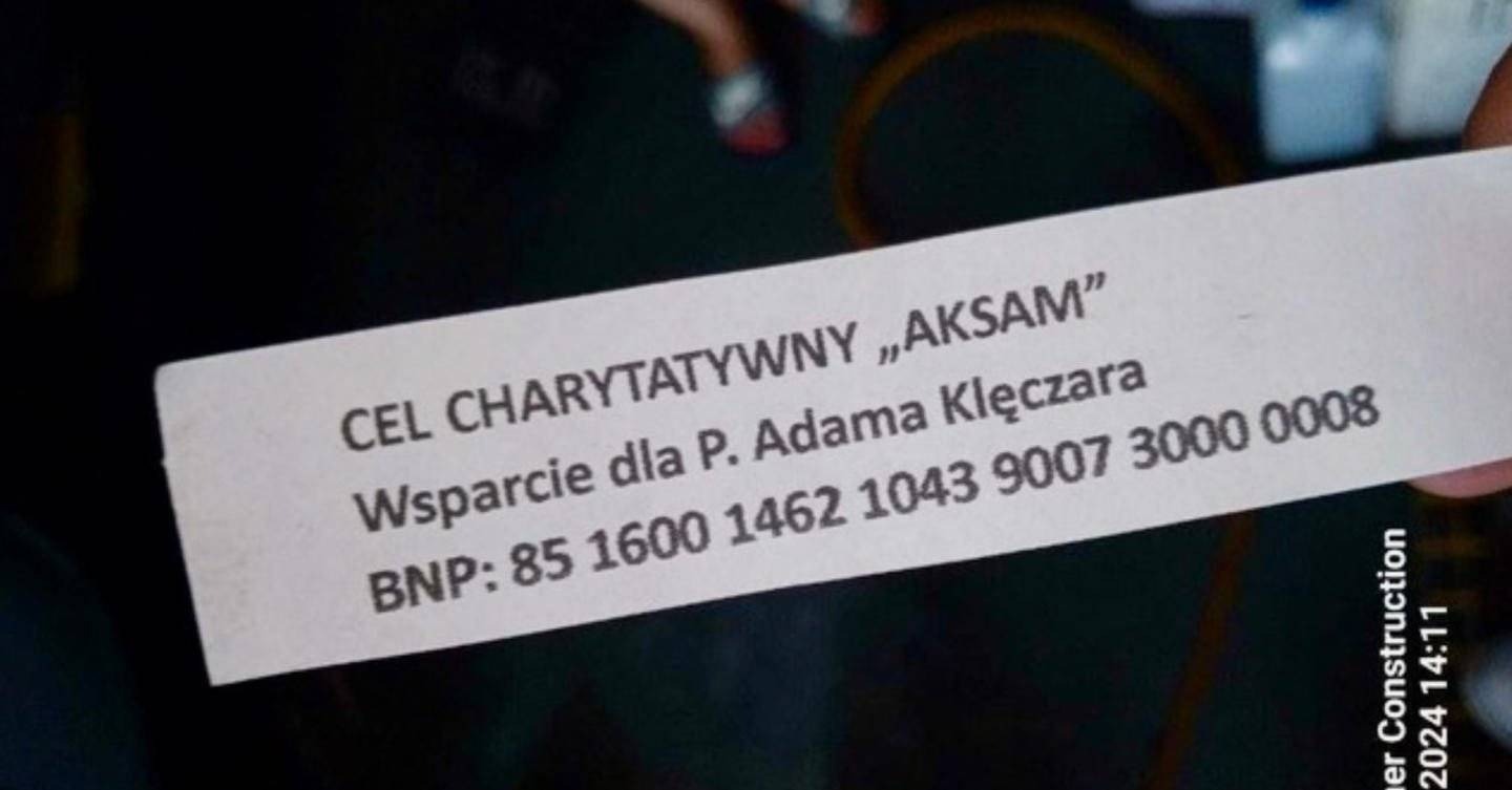 Przygotował zbiórkę na rzecz Aksamu. Zajęła się nim policja