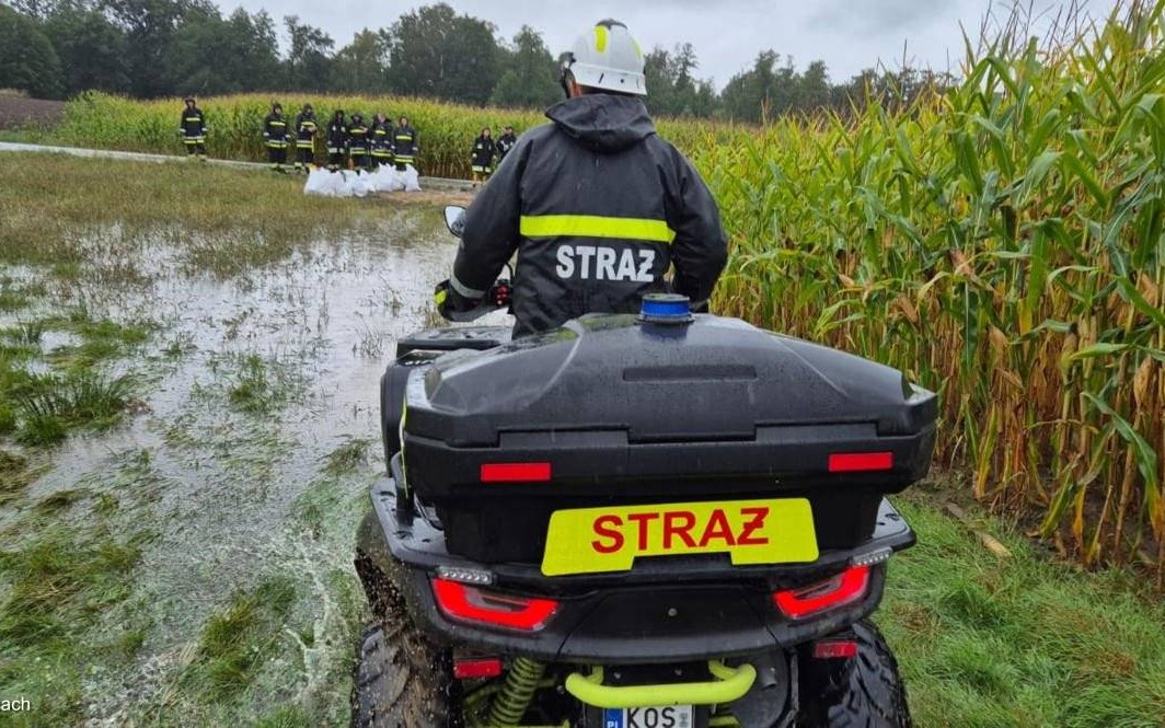 Rozlewisko w Brzeszczach. Strażacy zabezpieczają domostwa – FOTO