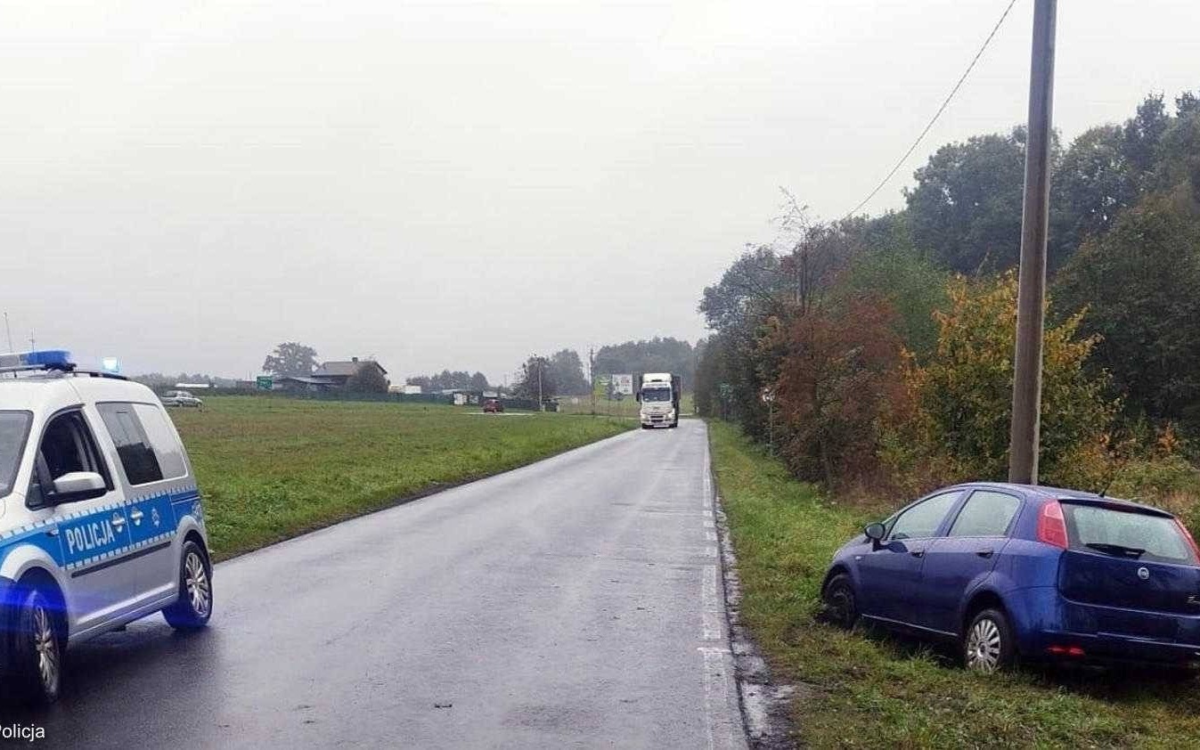 Hamował przed sarną i uderzył w przydrożny słup