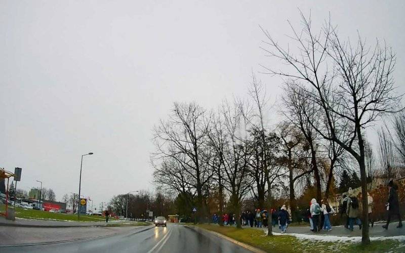 Prowadziła dzieci przez przejście z telefonem przy uchu – FOTO