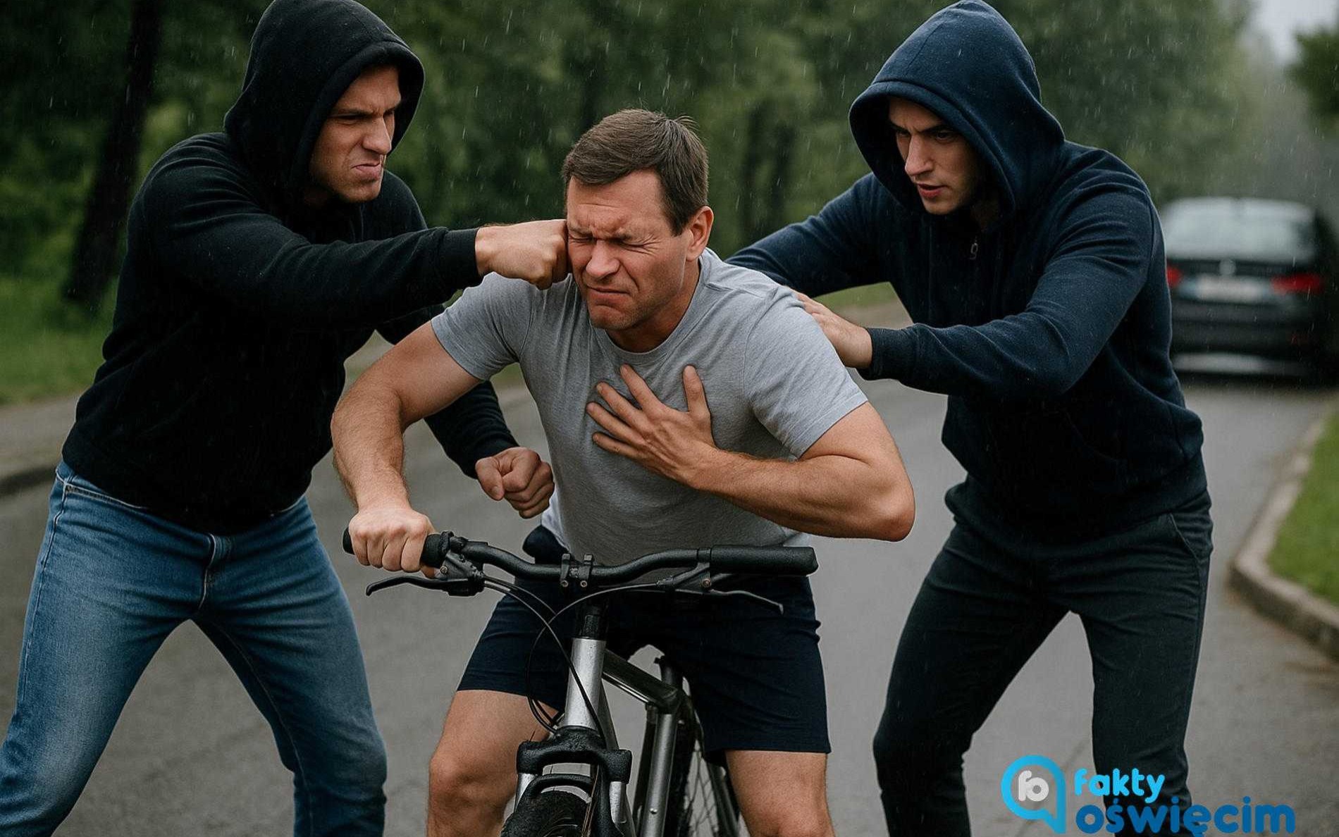 Dwaj młodzieńcy z bmw pobili rowerzystę