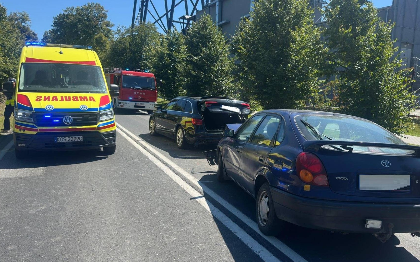 Dwie osoby ranne po zderzeniu w Zatorze – AKTUALIZACJA, FOTO