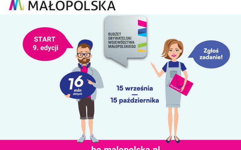 Masz pomysł na zmiany w Małopolsce? 15 września startuje 9. edycja Budżetu Obywatelskiego!