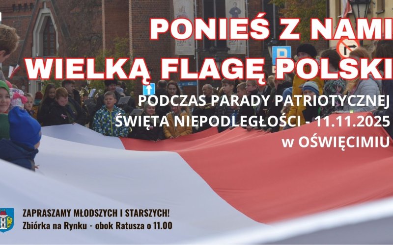 Parada, hymn i 20-metrowa flaga. Tak Oświęcim uczci Święto Niepodległości