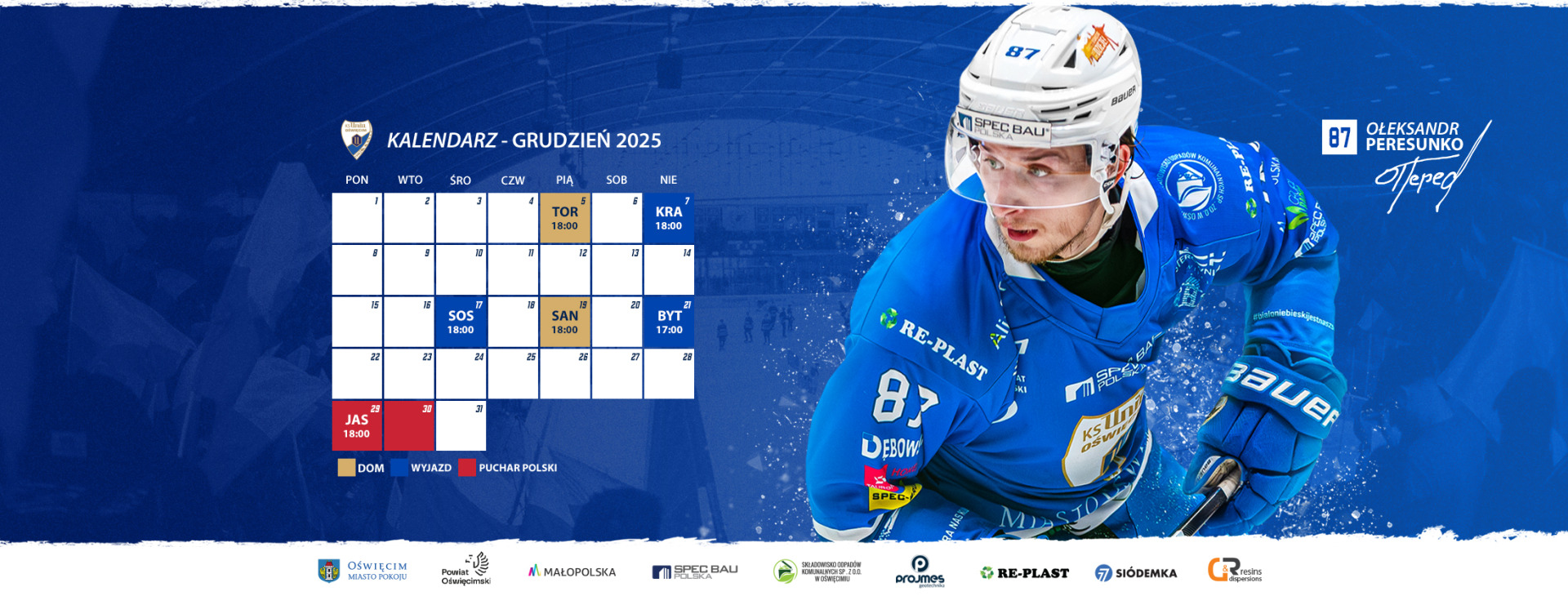 Grudzień pełen emocji! Unia Oświęcim zagra o finał Pucharu Polski i kluczowe punkty ligi