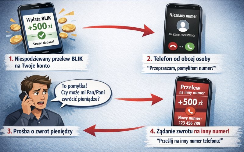 Dostajesz przelew BLIK „przez pomyłkę”? Tak możesz nieświadomie wpaść w sidła oszustów