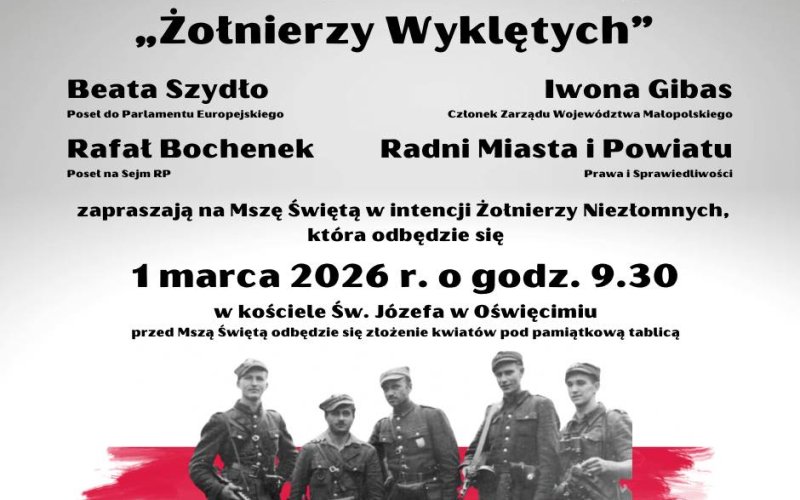 Zaproszenie na obchody Narodowego Dnia Pamięci „Żołnierzy Wyklętych” w Oświęcimiu