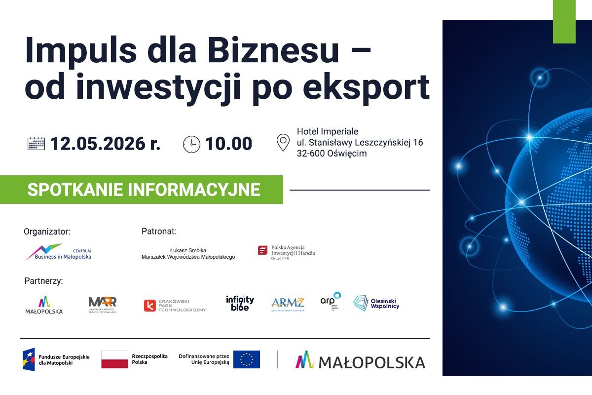 Impuls dla Biznesu w Oświęcimiu 12 maja. Bezpłatna konferencja dla przedsiębiorców z Małopolski Zachodniej