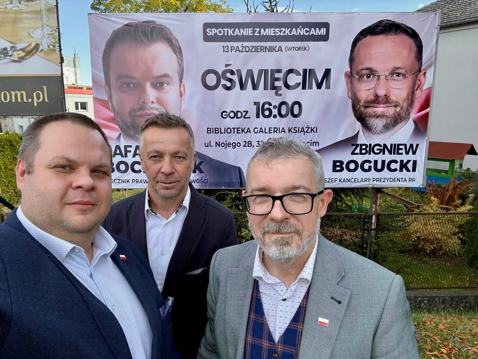 Spotkanie z szefem Kancelarii Prezydenta w Oświęcimiu. Zbigniew Bogucki i Rafał Bochenek 13 października