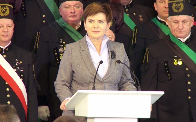 VIDEO-BRZESZCZE. Premier Beata Szydło podczas Barbórki w KWK Brzeszcze