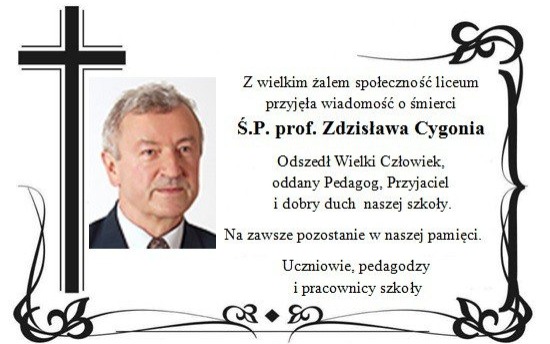 POWIAT. Zmarł prof. Zdzisław Cygoń, nauczyciel ''Konara''