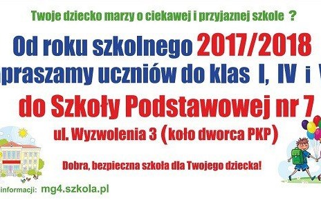 OŚWIĘCIM. Szkoła Podstawowa nr 7 im. Zofii Kossak zaprasza na Dzień Otwarty Szkoły