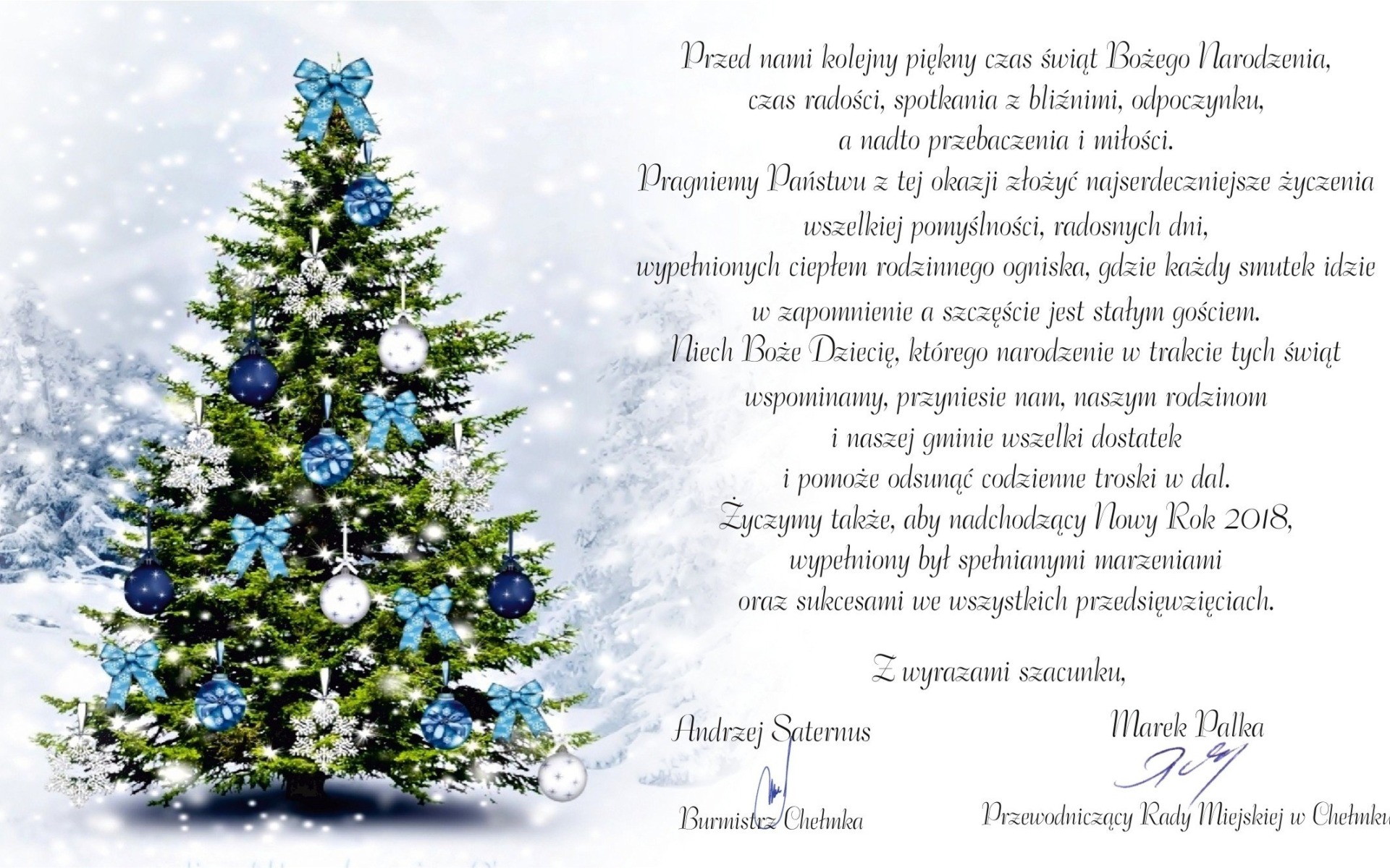 Życzenia świąteczne burmistrza Chełmka