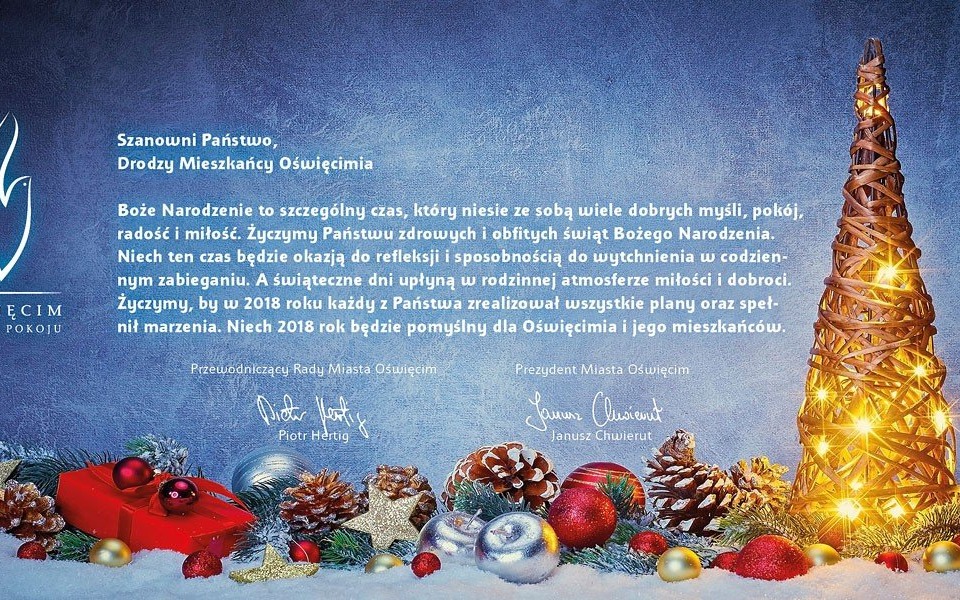 Życzenia świąteczne prezydenta Oświęcimia