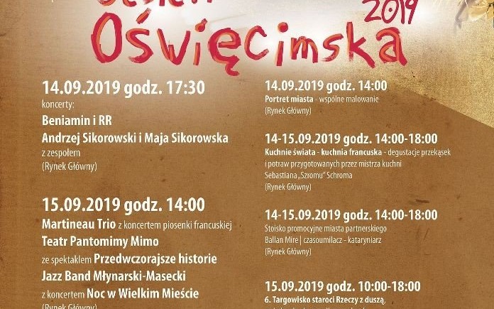 OŚWIĘCIM. Program Jesieni Oświęcimskiej 2019