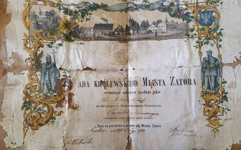 ZATOR. Bezcenny dokument z 1872 roku odnaleziony na poddaszu