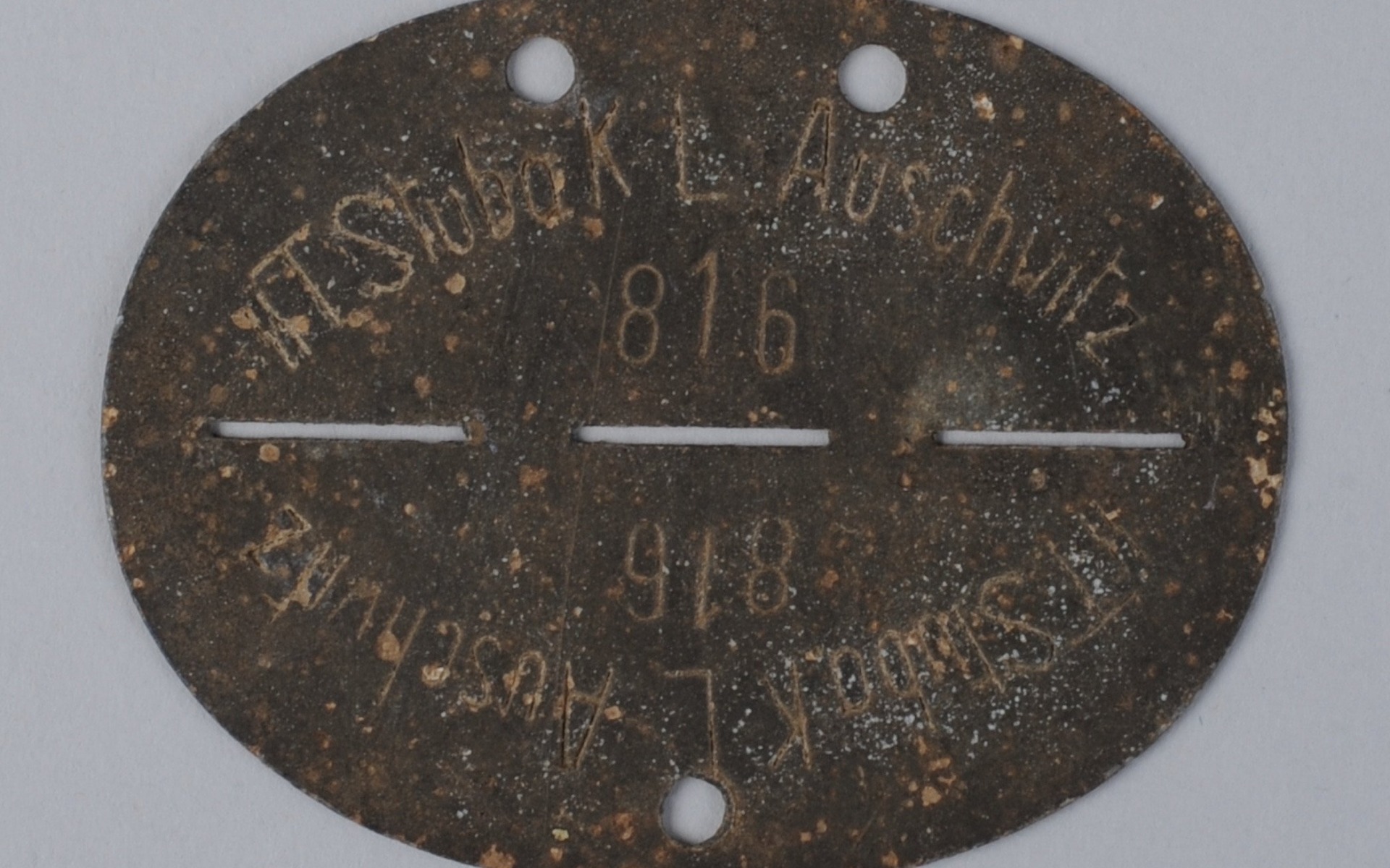 OŚWIĘCIM. Nieśmiertelnik członka załogi SS